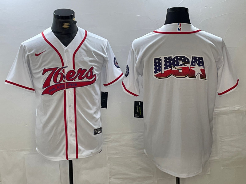 Men Philadelphia 76ers Blank White 2024 Nike NBA Jersey 20241122->philadelphia 76ers->NBA Jersey